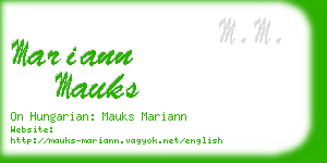 mariann mauks business card